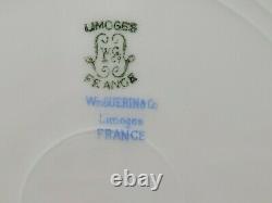 William Guerin Limoges 9.5 Colbalt Blue and Gold Dinner Plates Set of 4