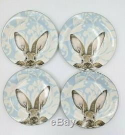William Sonoma Damask Bunny Dinner Plates Set Of 4 Blueeaster6 Avail