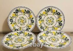 Williams Sonoma AERIN Seville Dinner Plates Lemon Set of 4 NEW