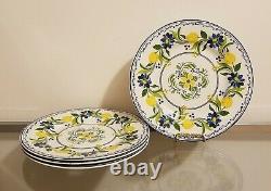 Williams Sonoma AERIN Seville Dinner Plates Lemon Set of 4 NEW