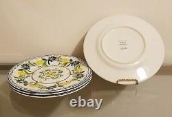 Williams Sonoma AERIN Seville Dinner Plates Lemon Set of 4 NEW