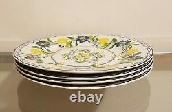 Williams Sonoma AERIN Seville Dinner Plates Lemon Set of 4 NEW