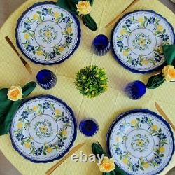 Williams Sonoma AERIN Seville Dinner Plates Lemon Set of 4 NEW