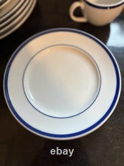 Williams Sonoma Brasserie Blue Dinner Lunch Dessert Plates, Salad Plates & 2 Cup