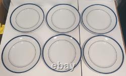 Williams Sonoma Brasserie Blue Dinner Lunch Plates Soup Bowl Lot 13 Pieces