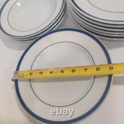 Williams Sonoma Brasserie Blue Dinner Lunch Plates Soup Bowl Lot 13 Pieces