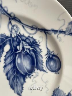 Williams Sonoma Ormonde Blue Dinner Plates-#4 Design-Passion Fruit Flower. Set-4