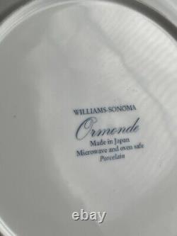 Williams Sonoma Ormonde Blue Dinner Plates-#4 Design-Passion Fruit Flower. Set-4