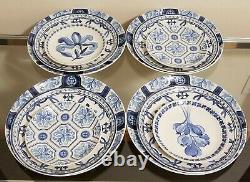 Williams Sonoma Porto Dinner Plate Setting for 4 White & Blue NEW