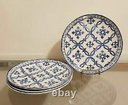 Williams Sonoma Porto Dinner Plate Setting for 4 White & Blue NEW