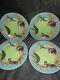 Williams Sonoma Raj Thai Blue Green Dinner Plates Set Of 4 Tiger Elephant RARE