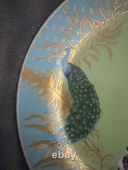 Williams Sonoma Raj Thai Blue Green Dinner Plates Set Of 4 Tiger Elephant RARE