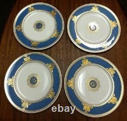 Wow Price! Set Of 4 Rare Wedgwood Columbia Powder Blue 10 7/8 Dinner Plates