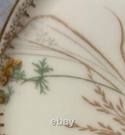 X2 Antique Bailey Banks & Biddle Porcelain Purple Blue Plates Birds Butterfly