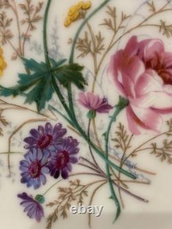 X2 Antique Bailey Banks & Biddle Porcelain Purple Blue Plates Birds Butterfly