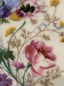 X2 Antique Bailey Banks & Biddle Porcelain Purple Blue Plates Birds Butterfly