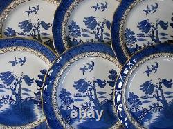 X6 Job Lot Booths Real Old Willow Large Pottery Dinner Plates 26cm Blue White