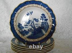 X6 Job Lot Booths Real Old Willow Large Pottery Dinner Plates 26cm Blue White