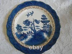 X6 Job Lot Booths Real Old Willow Large Pottery Dinner Plates 26cm Blue White