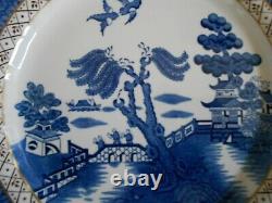 X6 Job Lot Booths Real Old Willow Large Pottery Dinner Plates 26cm Blue White