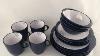 Young Marine Scandinavian Design Blue Nautical Home Melamine Ware Dinner Set